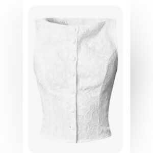 RIHOAS White Boat Neck Button Vest is a women's sleeveless top boat neckline